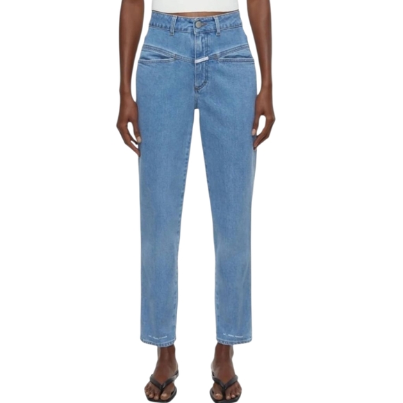 Closed Pedal Pusher Jean Size 26 New With Tags Light Blue Wash - Picture 1 of 12